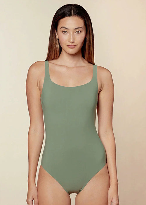 Square Collar Backless One Piece