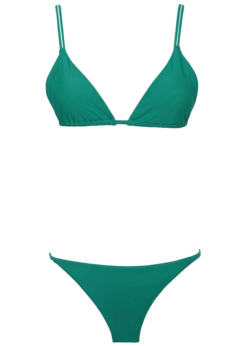 Conjunto de bikini triangular con tirantes dobles