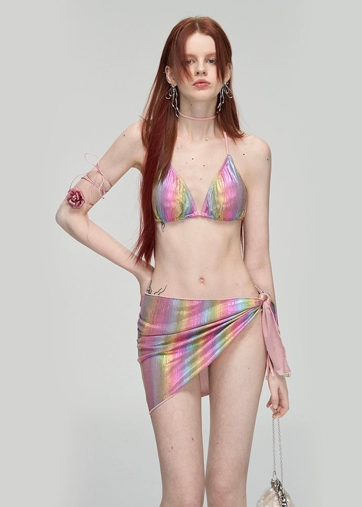 Conjunto de bikini arcoíris