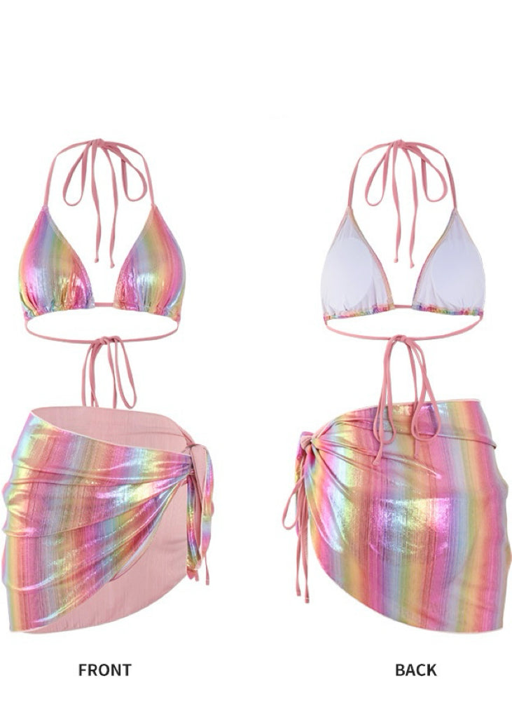 Conjunto de bikini arcoíris