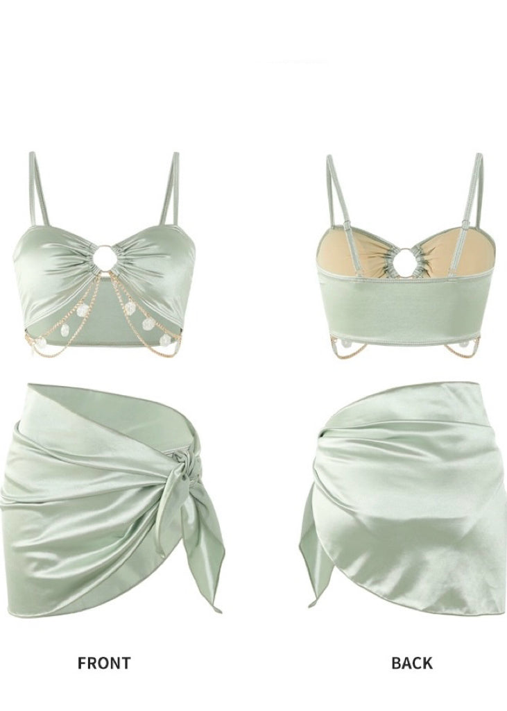 Conjunto de bikini con cadena de conchas